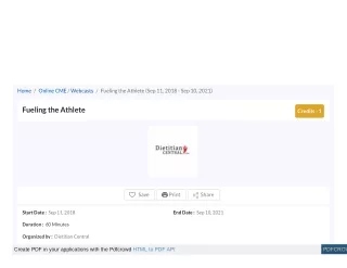 home online cme webcasts fueling the athlete