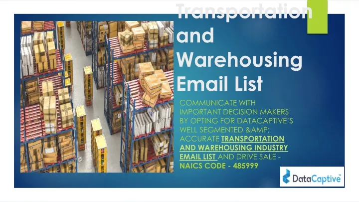 transportation and warehousing email list