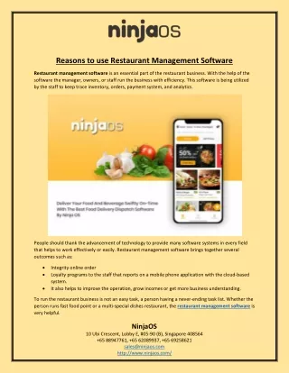 Reasons to use Restaurant Management Software