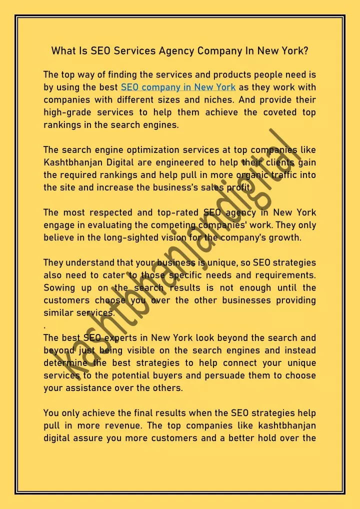 what is seo services agency company in new york