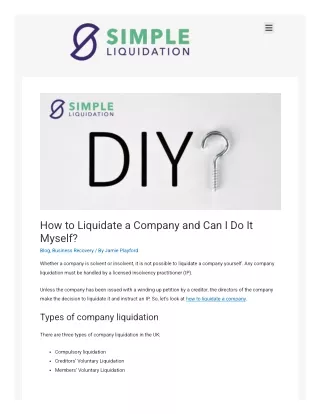 How to Liquidate a Company and Can I Do It Myself?