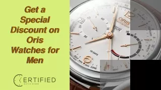 Get a Special Discount on Oris Watches for Men