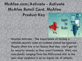 Mcafee.com/activate – Steps to Get McAfee With Product key 2021