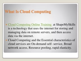 Cloud Computing Online Training