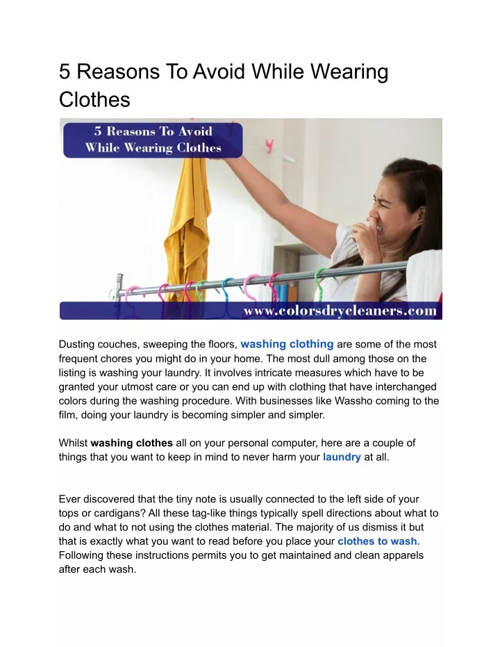 5 reasons to avoid while wearing clothes