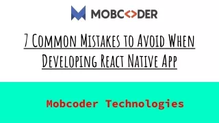 7 common mistakes to avoid when developing react native app