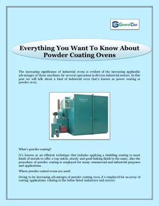 Everything You Want To Know About Powder Coating Ovens