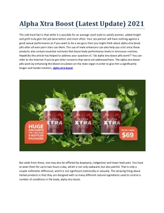 alpha xtra boost latest update 2021