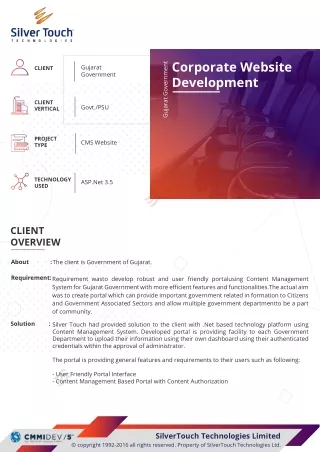 Corporate Website Development: Case Study by Silver touch