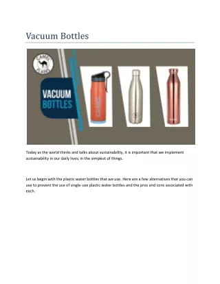 Vacuum Bottles Online - Camel Flasks