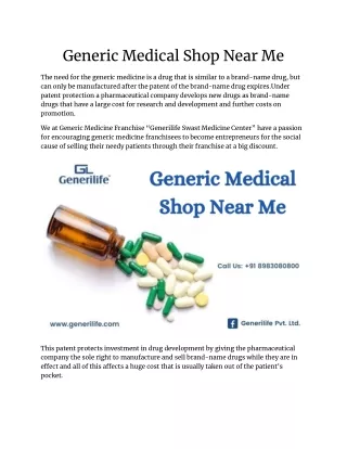 generic medical shop near me