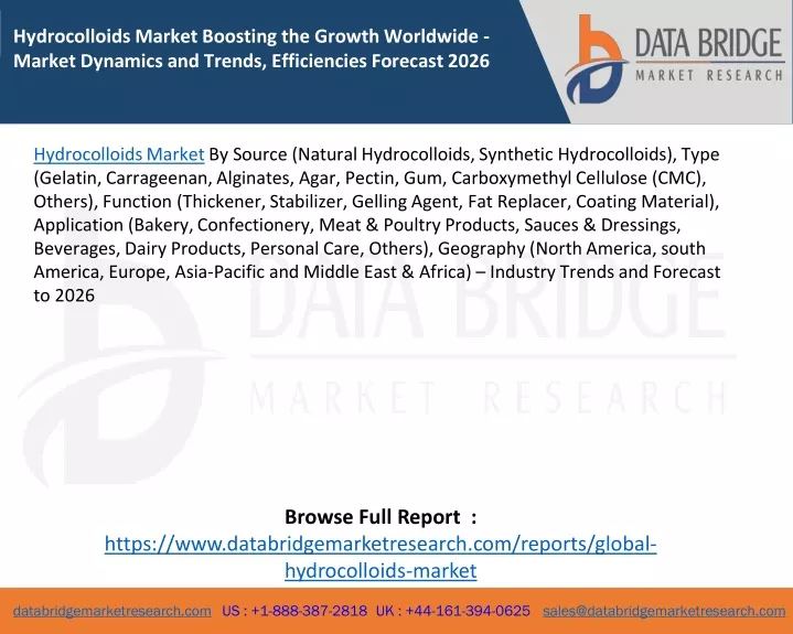 hydrocolloids market boosting the growth