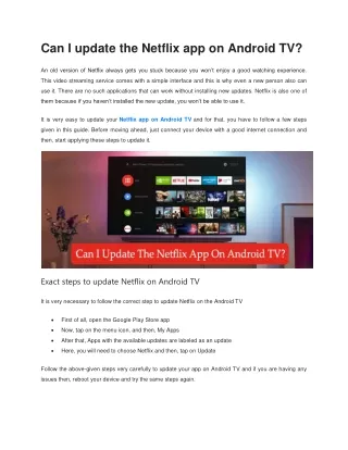 can i update the netflix app on android tv