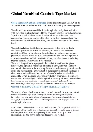 global varnished cambric tape market