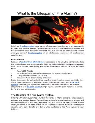what is the lifespan of fire alarms