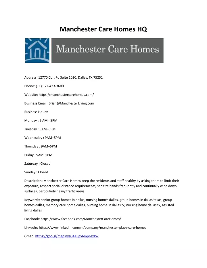 manchester care homes hq