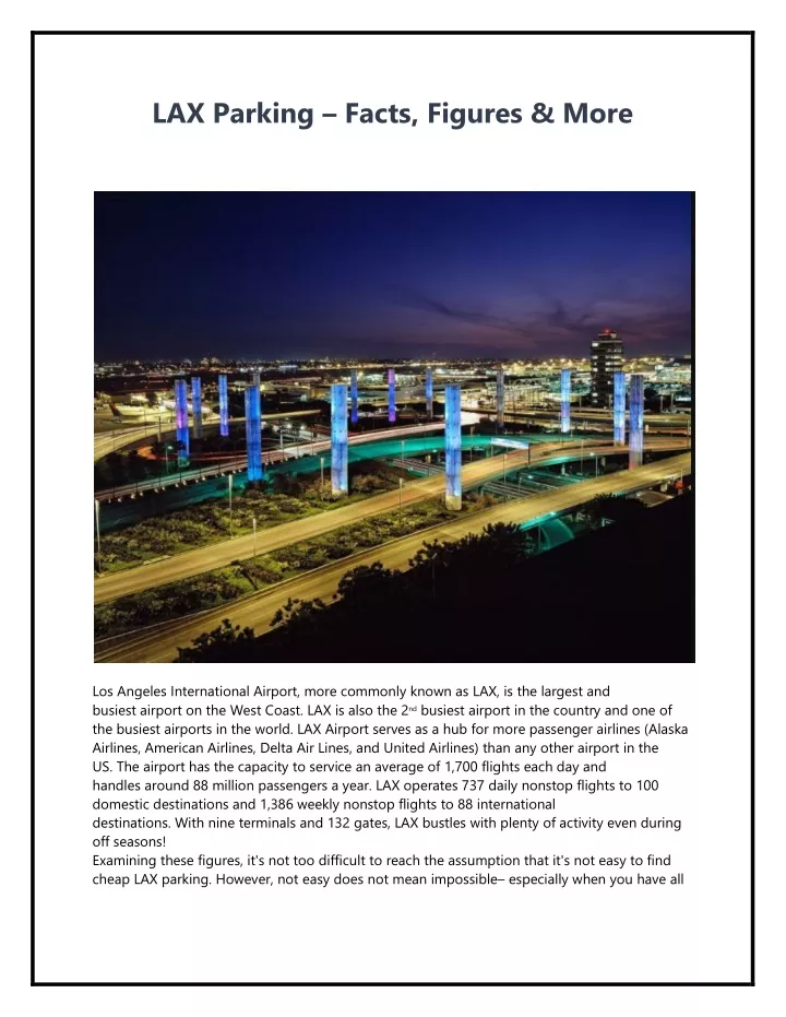 lax parking facts figures more