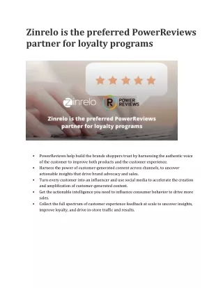 zinrelo is the preferred powerreviews partner