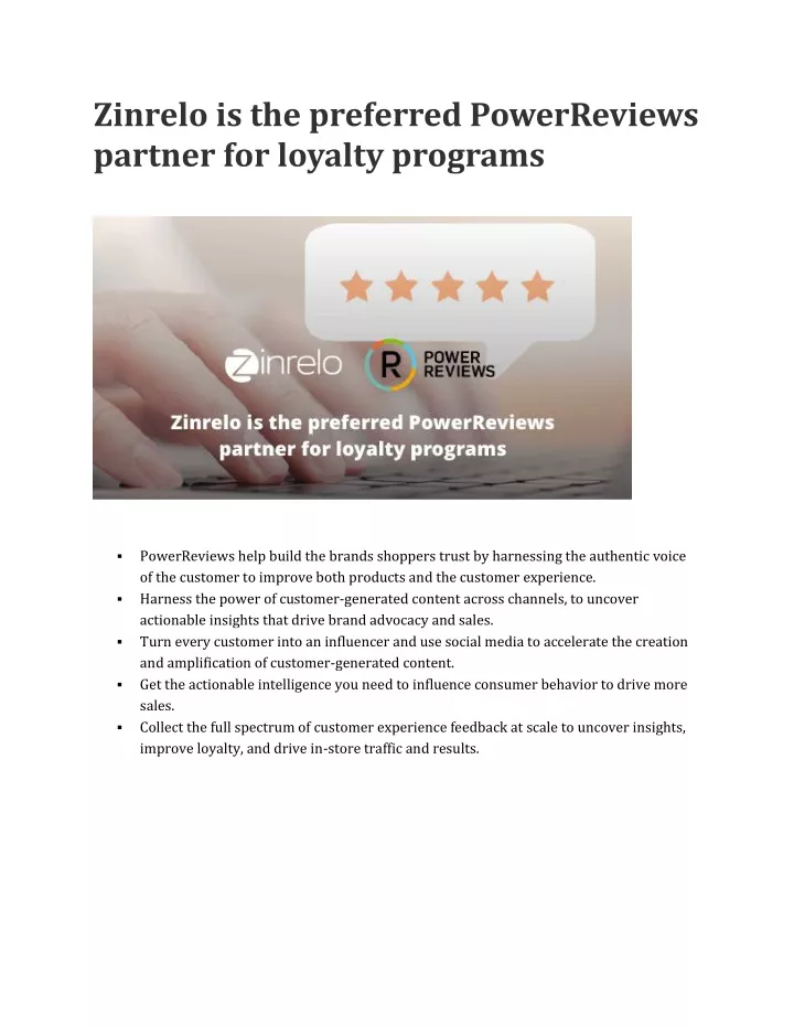 zinrelo is the preferred powerreviews partner