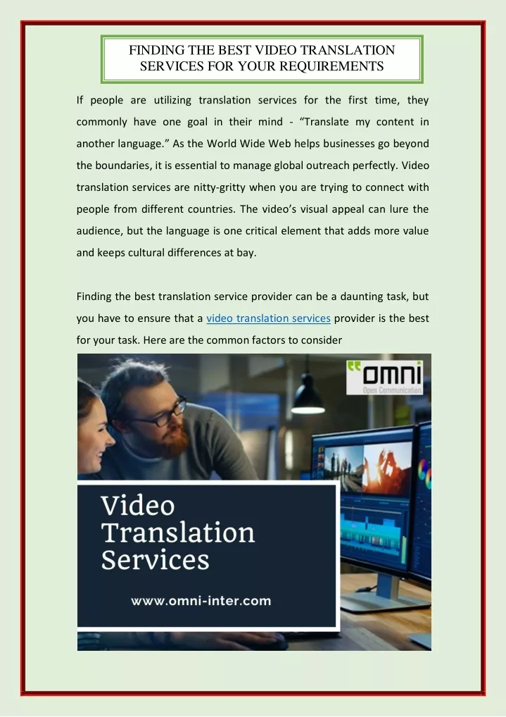 finding the best video translation services