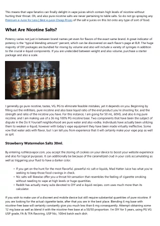 Pure Nicotine Salt E.