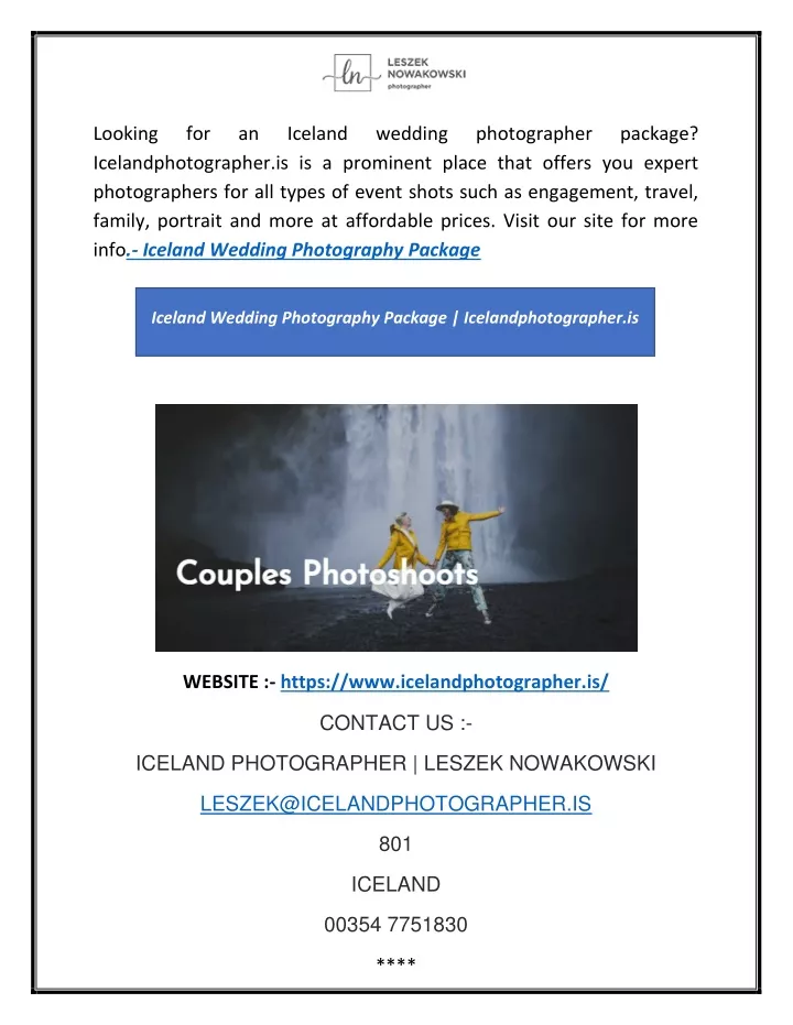 looking icelandphotographer is is a prominent