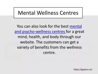 Psycho Wellness Centres | GOPOCO
