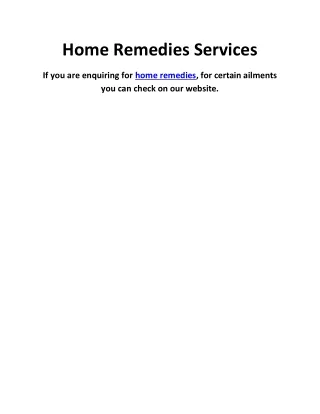 Home Remedies Services | GOPOCO