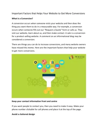 important factors that helps your website