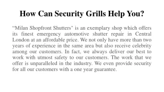 how can security grills help you
