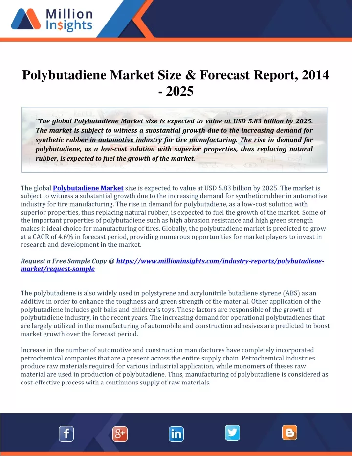 polybutadiene market size forecast report 2014