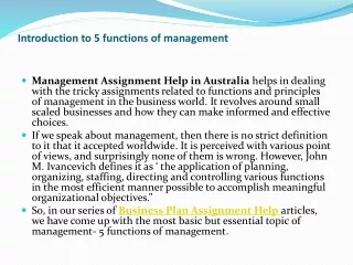Introduction to 5 functions of management