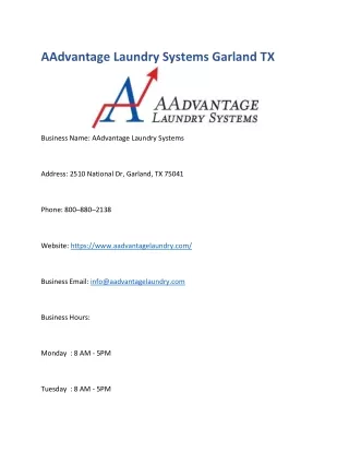 AAdvantage Laundry Systems Garland TX