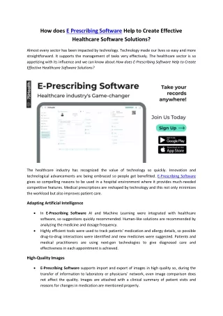 how does e prescribing software help to create