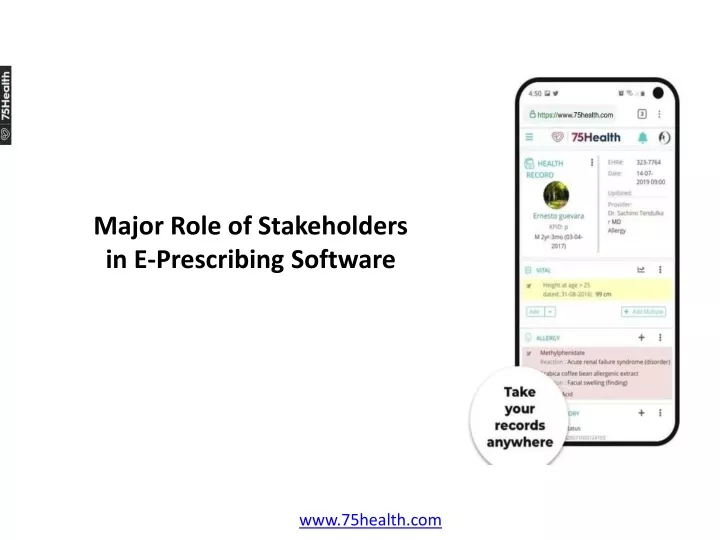 major role of stakeholders in e prescribing