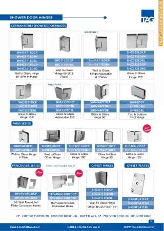 Reliable Supplier of All kind of Shower Door Hinges