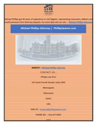 michael phillips got 30 years of experience