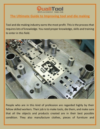 The Ultimate Guide to Improving tool and die making
