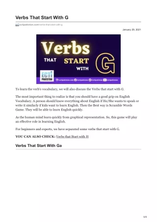 ectipakistan.com-Verbs That Start With G
