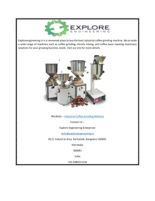 Industrial Coffee Grinding Machine  Exploreengineering.in