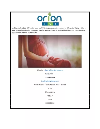 Best IVF Center Near Me  Orionivfpune.com