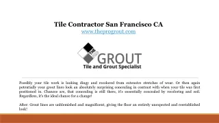Tile Contractor San Francisco CA