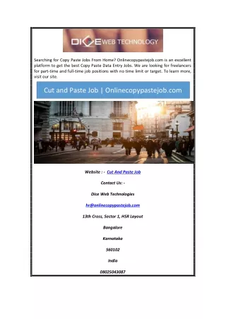 Cut and Paste Job | Onlinecopypastejob.com