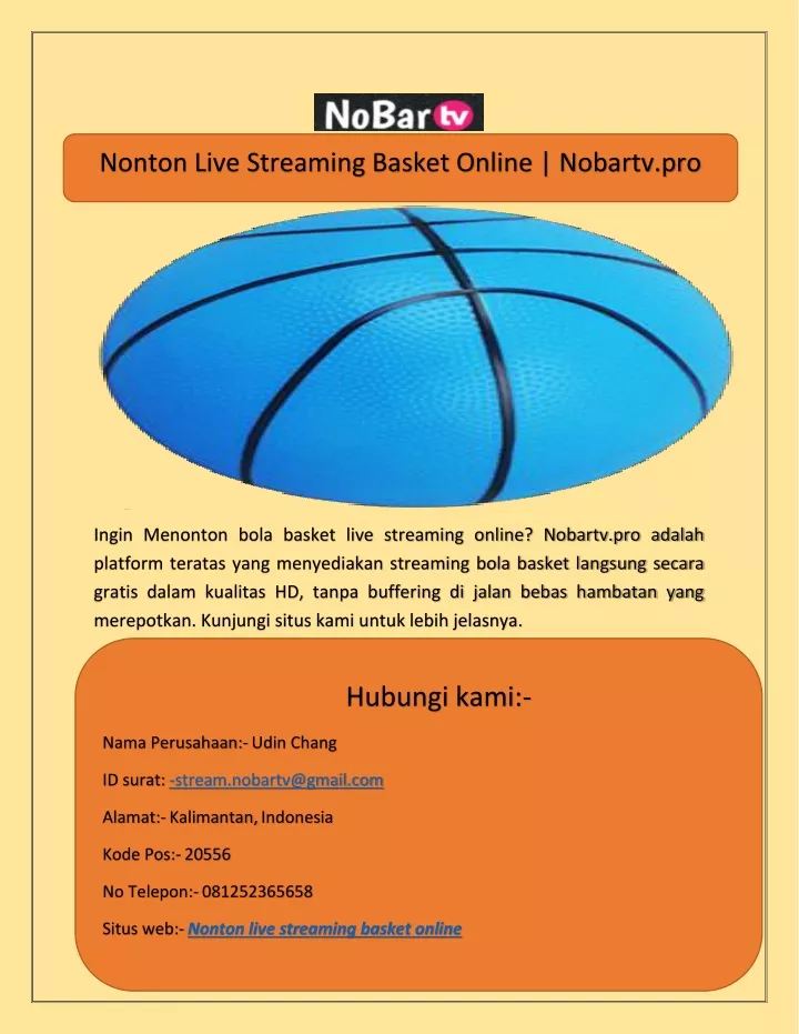 nonton live streaming basket online nobartv pro