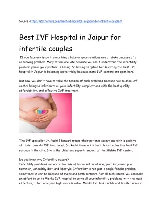 Best IVF Hospital in Jaipur for infertile couples