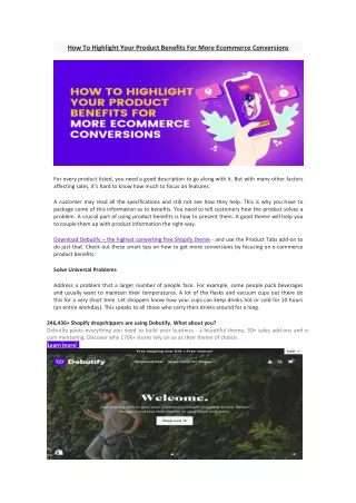 how to highlight your product benefits for more