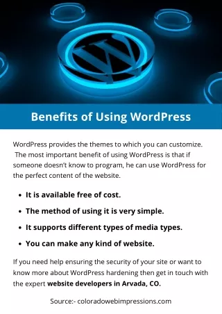 benefits of using wordpress