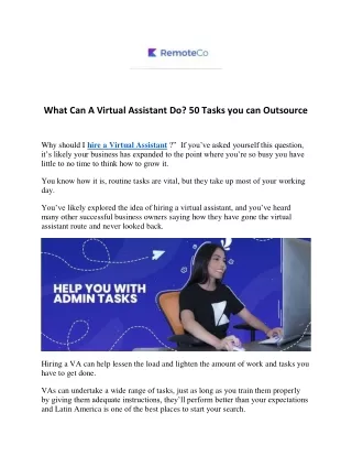 what can a virtual assistant do 50 tasks