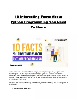 10 10 interesting interesting facts python python