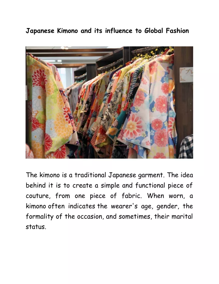 japanese kimono and its influence to global
